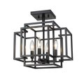 Z-Lite Titania 4 Light Semi Flush Mount, Matte Black 454SF-MB